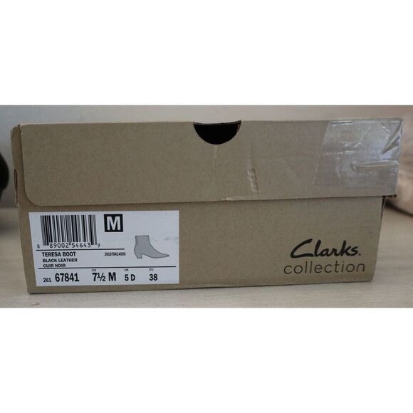 Clarks 261-67841 Women's Sz 7.5M Black Leather Teresa Ankle Boots - Picture 9 of 9